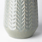 Gemma III Metal Glossy Green/Gray Chevron Vase by Mercana at Eve Furniture