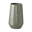 Gemma III Metal Glossy Green/Gray Chevron Vase by Mercana at Eve Furniture