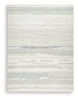 Genemost Ivory/Blue Large Rug by ASHLEY FURNITURE at Eve Furniture
