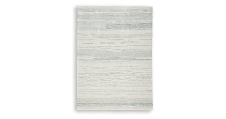Genemost Ivory/Blue Medium Rug by Ashley at Eve Furniture