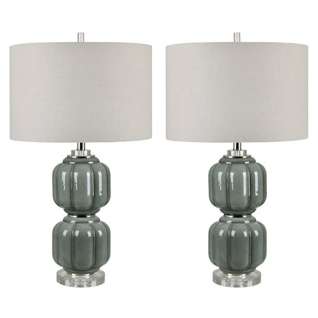 Genevieve Gray Table Lamp (Set of 2) by Crestview at Eve Furniture
