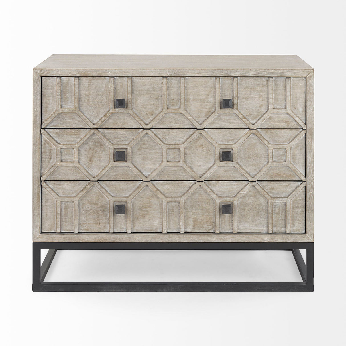 Genevieve I Light Brown Fir Veneer 3 Drawer Accent Cabinet by Mercana at Eve Furniture