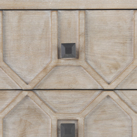 Genevieve I Light Brown Fir Veneer 3 Drawer Accent Cabinet by Mercana at Eve Furniture