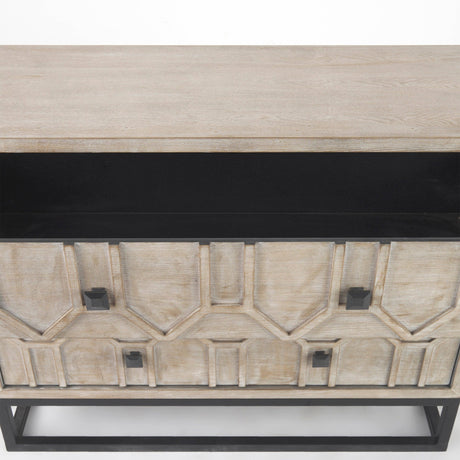 Genevieve I Light Brown Fir Veneer 3 Drawer Accent Cabinet by Mercana at Eve Furniture