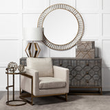 Genevieve II Gray Fir Veneer W/Gold Metal Frame Base 9 Drawer Sideboard by Mercana at Eve Furniture