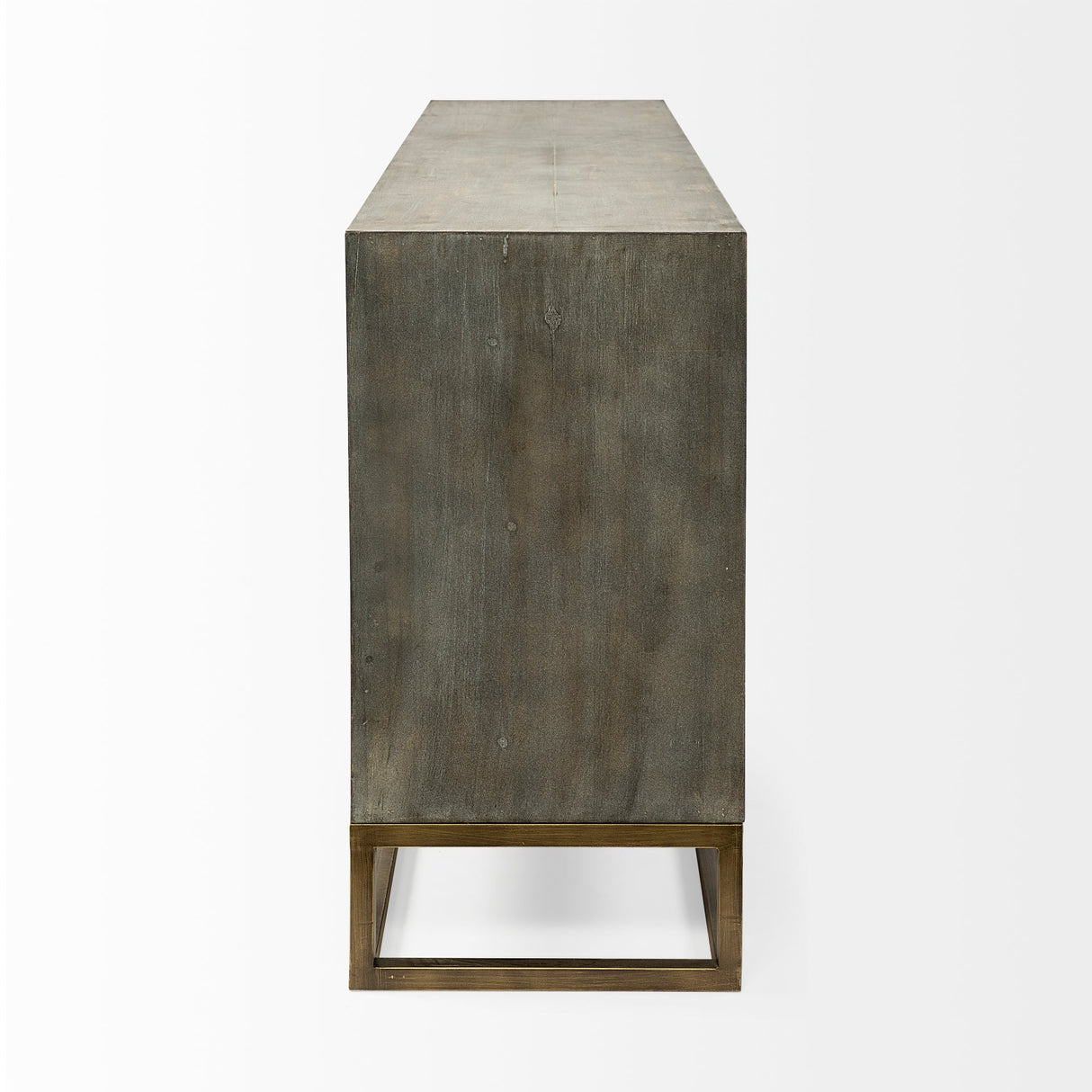 Genevieve II Gray Fir Veneer W/Gold Metal Frame Base 9 Drawer Sideboard by Mercana at Eve Furniture
