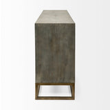 Genevieve II Gray Fir Veneer W/Gold Metal Frame Base 9 Drawer Sideboard by Mercana at Eve Furniture