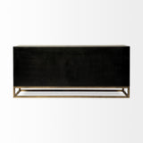 Genevieve II Gray Fir Veneer W/Gold Metal Frame Base 9 Drawer Sideboard by Mercana at Eve Furniture