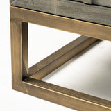 Genevieve II Gray Fir Veneer W/Gold Metal Frame Base 9 Drawer Sideboard by Mercana at Eve Furniture