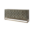 Genevieve II Gray Fir Veneer W/Gold Metal Frame Base 9 Drawer Sideboard by Mercana at Eve Furniture