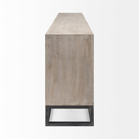 Genevieve II Light Brown Fir Veneer 9 Drawer Sideboard by Mercana at Eve Furniture
