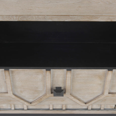 Genevieve II Light Brown Fir Veneer 9 Drawer Sideboard by Mercana at Eve Furniture