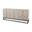 Genevieve II Light Brown Fir Veneer 9 Drawer Sideboard by Mercana at Eve Furniture