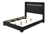 Gennro Black Corduroy King Upholstered Panel Bed by Crown Mark at Eve Furniture