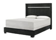 Gennro Black Corduroy King Upholstered Panel Bed by Crown Mark at Eve Furniture