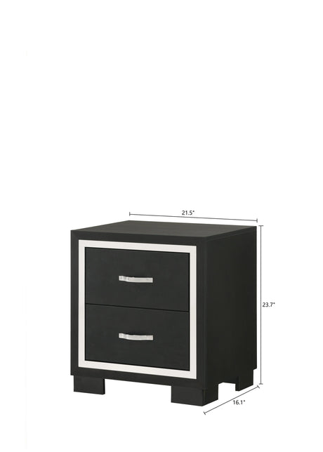 Gennro Black Corduroy Upholstered Panel Bedroom Set by Crown Mark at Eve Furniture