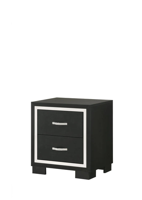 Gennro Black Corduroy Upholstered Panel Bedroom Set by Crown Mark at Eve Furniture