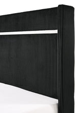 Gennro Black Corduroy Upholstered Panel Bedroom Set by Crown Mark at Eve Furniture