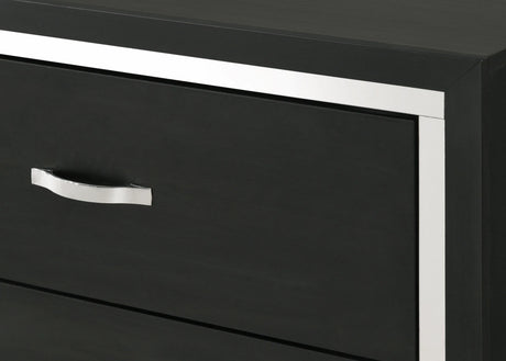 Gennro Black Corduroy Upholstered Panel Bedroom Set by Crown Mark at Eve Furniture