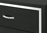Gennro Black Corduroy Upholstered Panel Bedroom Set by Crown Mark at Eve Furniture