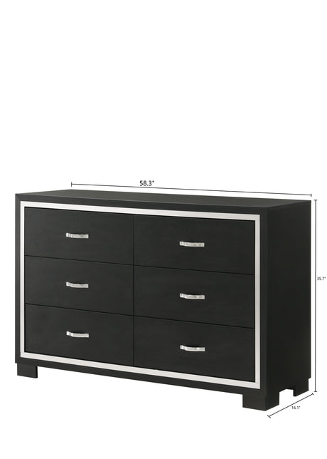 Gennro Black Dresser by Crown Mark at Eve Furniture
