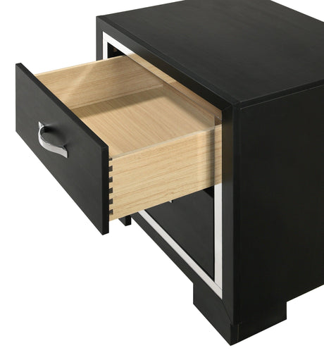 Gennro Black Nightstand by Crown Mark at Eve Furniture