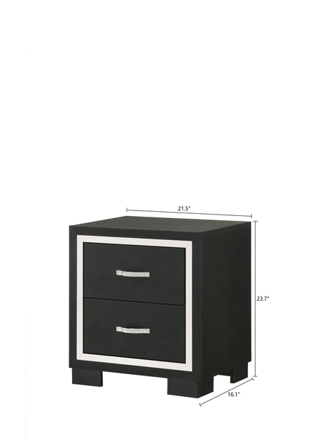 Gennro Black Nightstand by Crown Mark at Eve Furniture