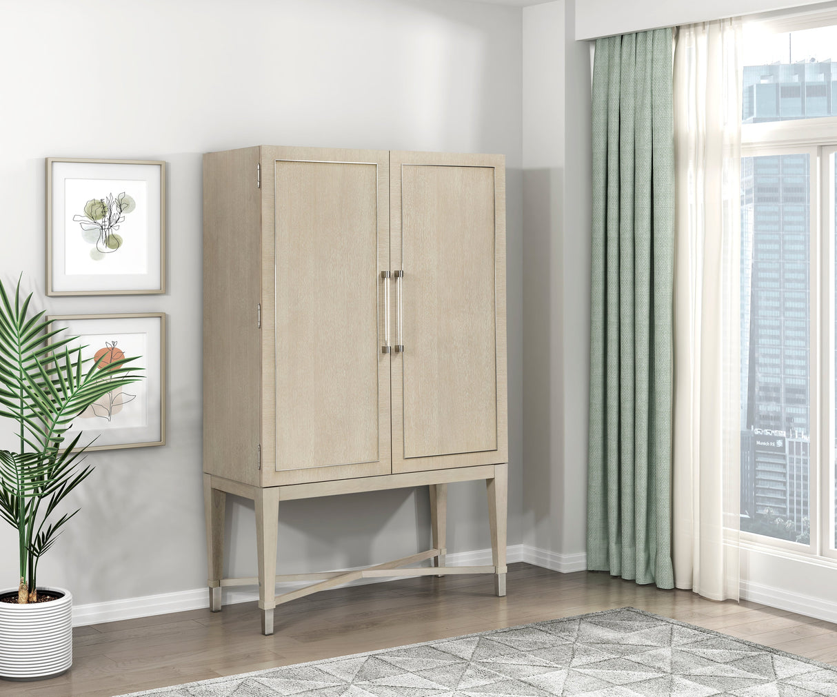 Genoa Light Oak Bar Cabinet by Homelegance at Eve Furniture