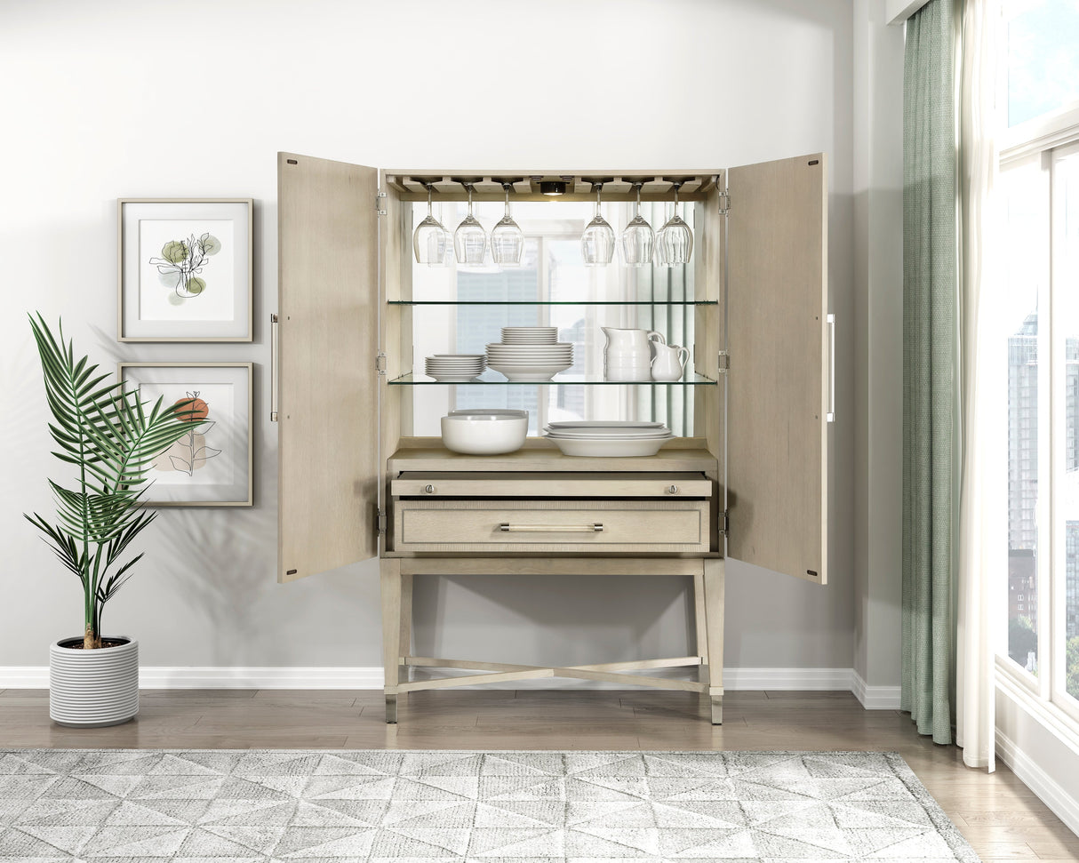 Genoa Light Oak Bar Cabinet by Homelegance at Eve Furniture