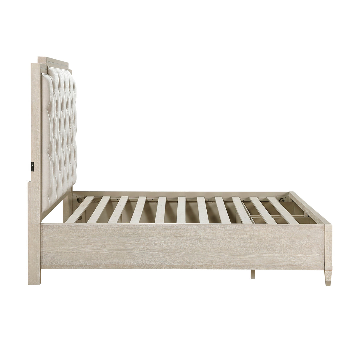 Genoa Light Oak California King Platform Bed with Footboard Storage by Homelegance at Eve Furniture