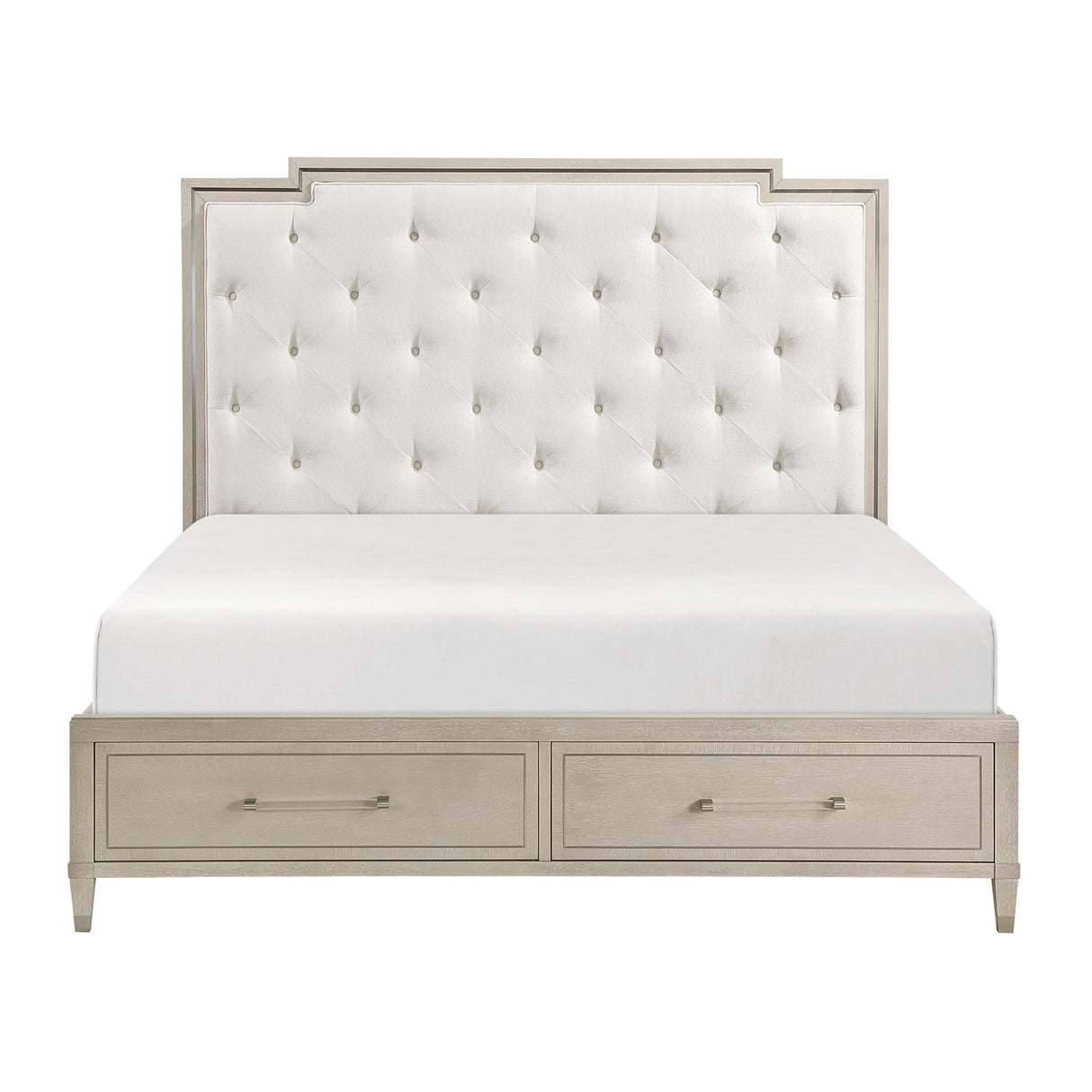 Genoa Light Oak California King Platform Bed with Footboard Storage by Homelegance at Eve Furniture