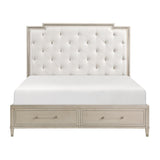 Genoa Light Oak California King Platform Bed with Footboard Storage by Homelegance at Eve Furniture