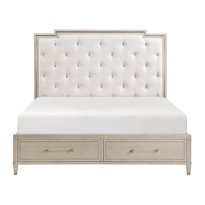 Genoa Light Oak California King Platform Bed with Footboard Storage by Homelegance at Eve Furniture