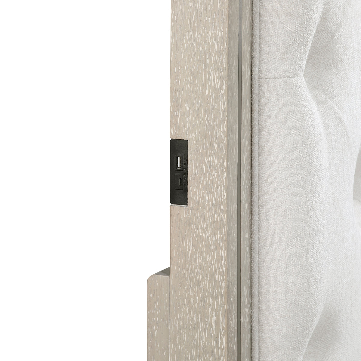 Genoa Light Oak Queen Upholstered Storage Platform Bed by Homelegance at Eve Furniture