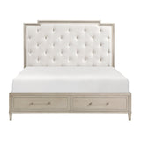 Genoa Light Oak Upholstered Storage Platform Bedroom Set by Homelegance at Eve Furniture