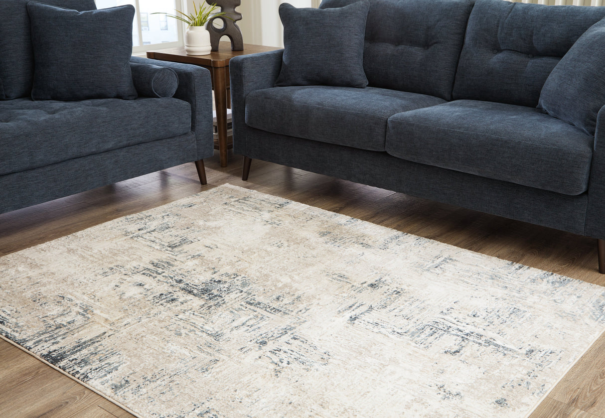 Gentor Blue/Ivory 5' x 7' Rug by Ashley at Eve Furniture