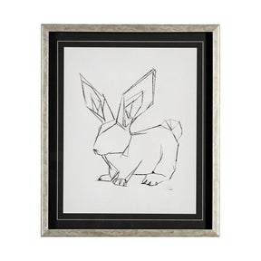 Geo Bunny by Mercana Studio a Hand Embellished Textured Framed Art Print Matted under Glass by Mercana at Eve Furniture