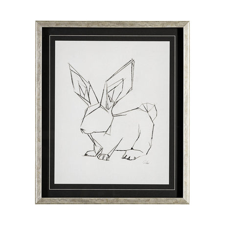 Geo Bunny by Mercana Studio a Hand Embellished Textured Framed Art Print Matted under Glass by Mercana at Eve Furniture