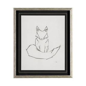 Geo Fox by Mercana Studio a Hand Embellished Textured Framed Art Print Matted under Glass by Mercana at Eve Furniture