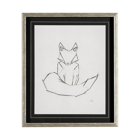 Geo Fox by Mercana Studio a Hand Embellished Textured Framed Art Print Matted under Glass by Mercana at Eve Furniture