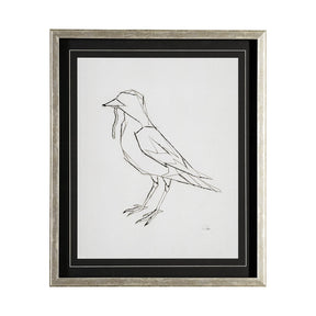 Geo Robin by Mercana Studio a Hand Embellished Textured Framed Art Print Matted under Glass by Mercana at Eve Furniture