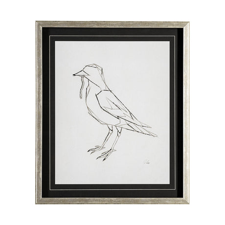 Geo Robin by Mercana Studio a Hand Embellished Textured Framed Art Print Matted under Glass by Mercana at Eve Furniture