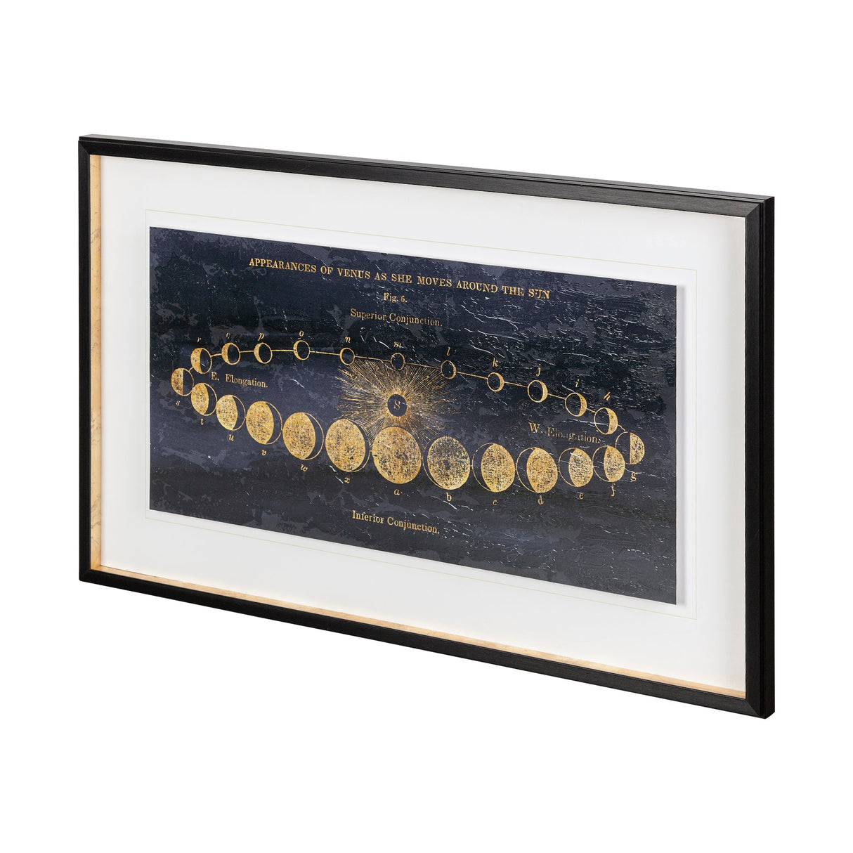 Geography of the Heavens II Blue Gold Hand Embellished Framed Art Print Matted under Glass by Mercana at Eve Furniture