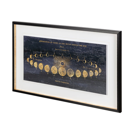 Geography of the Heavens II Blue Gold Hand Embellished Framed Art Print Matted under Glass by Mercana at Eve Furniture
