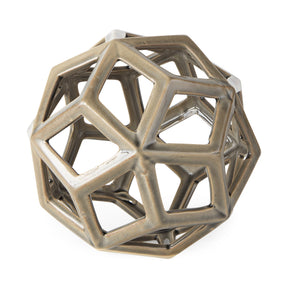 Geom 7.1L x 7.1W x 7.1H Tan Ceramic Geometric Object by Mercana at Eve Furniture