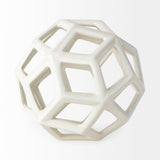 Geom 7.1L x 7.1W x 7.1H White Ceramic Geometric Object by Mercana at Eve Furniture