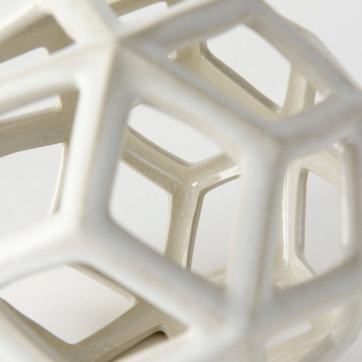 Geom 7.1L x 7.1W x 7.1H White Ceramic Geometric Object by Mercana at Eve Furniture