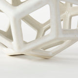 Geom 7.1L x 7.1W x 7.1H White Ceramic Geometric Object by Mercana at Eve Furniture