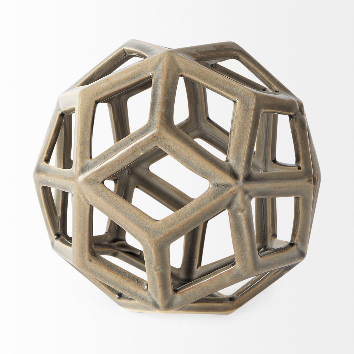 Geom Tan Ceramic Geometric Object by Mercana at Eve Furniture
