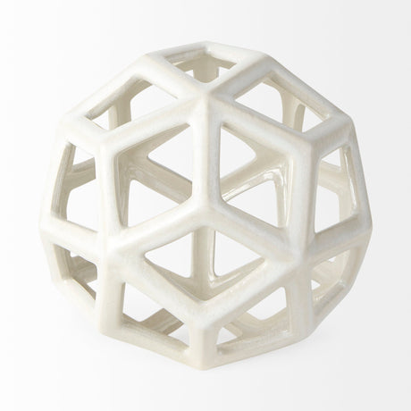 Geom White Ceramic Geometric Object by Mercana at Eve Furniture